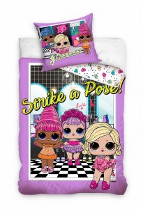 Komplet pościeli dziecięcej, poszwa 140x200 i poszewka 70x90 - LOL SURPRISE