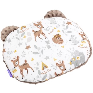 Poduszka MIŚ - Magical Woodland i mokka Minky 