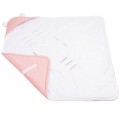 Bawełniany kocyk /otulacz z kapturem do fotelika niemowlęcego - Pastel Pink - opinie