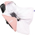 Bawełniany kocyk /otulacz z kapturem do fotelika niemowlęcego - Pastel Pink - opinie