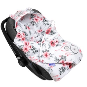 Bawełniany kocyk /otulacz z kapturem do fotelika niemowlęcego - Summer Dream