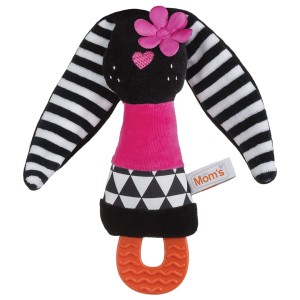 MOM'S CARE Kontrastowy piszczek, gryzak – Króliczek Różowy