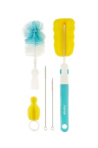AKUKU Zestaw szczotek do czyszczenia butelek, smoczków i słomek - niebieski 