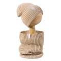 Czapeczka z dzianiny bawełnianej - LIGHT BEIGE  - opinie
