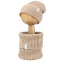 Czapeczka z dzianiny bawełnianej - LIGHT BEIGE  - opinie