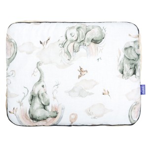 Płaska poduszka 30x40cm - Elephant's Paradise i Ecru Minky