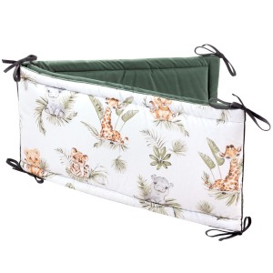 Ochraniacz do łóżeczka - Savanna Fun i oliwkowy Velvet 