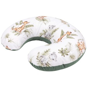 Poduszka rogal + zdejmowana poszewka - Savanna Fun i oliwkowy Velvet 