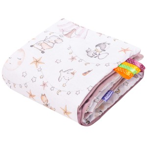 Kocyk niemowlęcy 55x75cm - Candy Circus i wrzosowy Soft Velvet 
