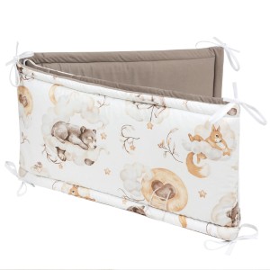 Ochraniacz do łóżeczka XXL - Sweet Teddy i Latte Velvet