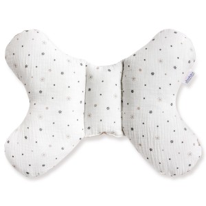 Muślinowa Poduszka motylek - Little Stars i Ecru Velvet