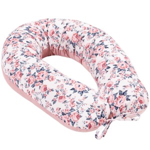 Poduszka ciążowa - Roses i Smokey Pink Soft Velvet 