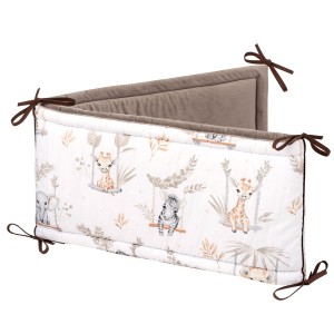 Ochraniacz do łóżeczka - Happy Jungle i Latte Velvet