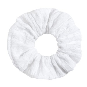 Gumka do włosów SCRUNCHIES z bawełny wafelkowej - White