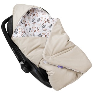 (Outlet) Kocyk do fotelika samochodowego - Boho Garden i ecru Velvet 