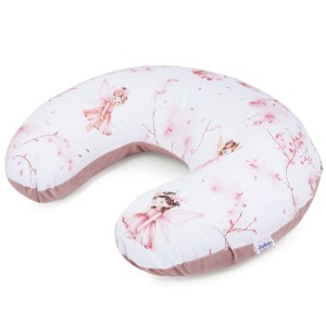 Poduszka rogal + zdejmowana poszewka - Little Fairy i Smokey Pink Soft Velvet