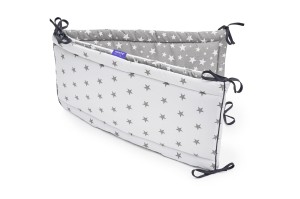 Ochraniacz do łóżeczka - Szare Gwiazdki