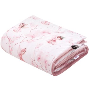 (Outlet) Kocyk przedszkolaka 100x140cm - Little Fairy i Smokey Pink Soft Velvet 