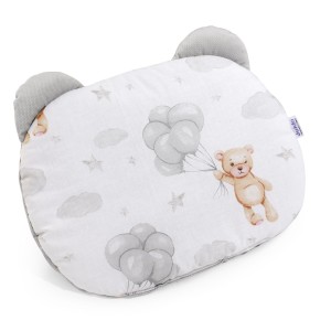 (Outlet) Poduszka MIŚ - Cloudy Bears i szary Velvet