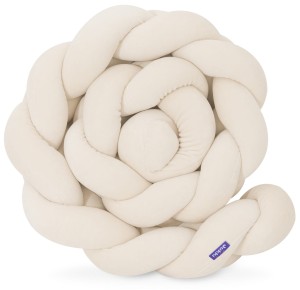 Ochraniacz warkocz do łóżeczka pleciony, 200 cm - Ecru