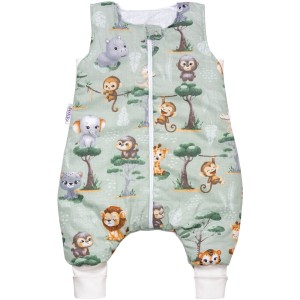 (Outlet) Śpiworek niemowlęcy - ocieplany z nogawkami - Tropical Animals