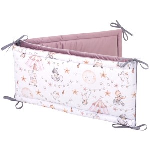 (Outlet) Ochraniacz do łóżeczka XXL - Candy Circus i wrzosowy Soft Velvet 