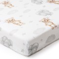(Outlet) Bawełniane prześcieradło z gumką do łóżeczka 140x70cm - Cloudy Bears  - opinie