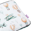(Outlet) Płaska poduszka 30x40cm - Balloon Travel i szmaragdowe Minky - opinie