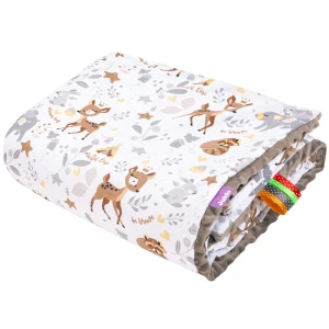 (Outlet) Kocyk dziecięcy 75x100cm - Magical Woodland i mokka Minky