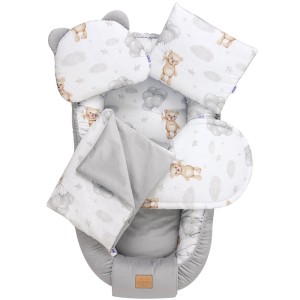(Outlet) Zestaw 5 elementowy Comfort - Cloudy Bears i Szary Velvet 