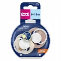 LOVI Prime Glow Smoczek silikonowy dynamiczny 6-18m 2 szt. Ivory&Blush - opinie