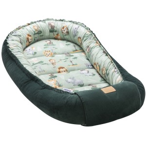 (Outlet) Kokon XXL 65 x 120 cm - Tropical Animals i butelkowy Velvet