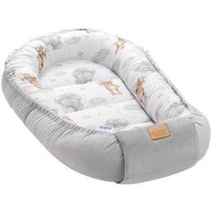 (Outlet) Kokon Comfort - Cloudy Bears i szary Velvet
