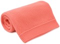 Kocyk dziany BAWEŁNA 80 x 100 cm - Koralowy - opinie