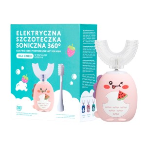 SIMED Szczoteczka Soniczna 360 dla dzieci – 360 U-shape 2w1 – Różowa