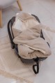 (Outlet) Kocyk, otulacz z kapturem do fotelika niemowlęcego z Boucle i Minky Plusz 90 x 90 cm - Beige - opinie