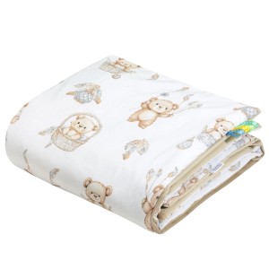 (Outlet) Kocyk dziecięcy 75x100cm - Boho Bears i Cappuccino Soft Velvet