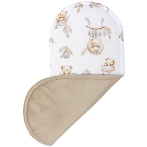 (Outlet) Materac do kokonu XXL - Boho Bears i Cappuccino Soft Velvet