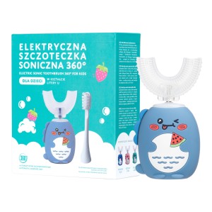 SIMED Szczoteczka Soniczna 360 dla dzieci – 360 U-shape 2w1 – Niebieska