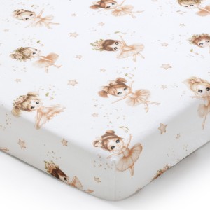 (Outlet) Bawełniane prześcieradło z gumką do łóżeczka 120x60cm - Prima Ballerina