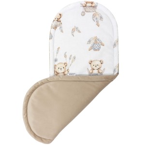 (Outlet) Materac do kokonu Comfort -Boho Bears i Cappuccino Soft Velvet