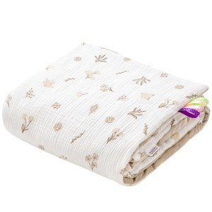 Muślinowy Kocyk dziecięcy 75x100cm - Golden Meadow i Ecru Velvet