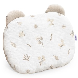 Muślinowa Poduszka MIŚ - Golden Meadow i Ecru Velvet