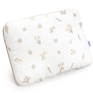 Muślinowa Płaska poduszka 30x40cm - Golden Meadow i Ecru Velvet 