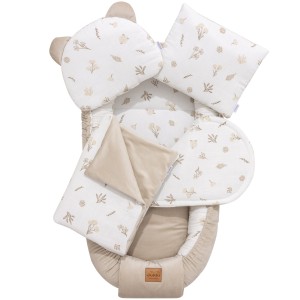 Muślinowy Zestaw 5 elementowy Comfort - Golden Meadow i Ecru Velvet