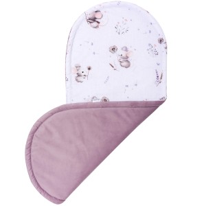 (Outlet) Materac do kokonu XXL - Lovely Mouse i Wrzosowy Soft Velvet