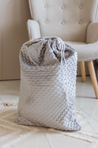 Worek na zestaw przedszkolaka -  Jasno szare minky