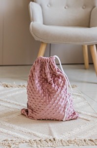 Worek na kapcie do żłobka/ przedszkola - Old Rose minky