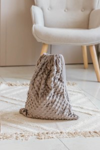 Worek na kapcie do żłobka/ przedszkola - Mokka minky