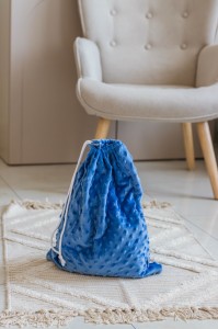 Worek na kapcie do żłobka/ przedszkola - Jeansowe minky